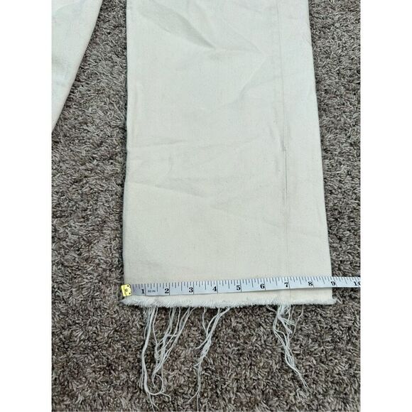 Ética Altin Loose Fit Jeans Natural Denim Mid Rise Relaxed Leg Frayed Hem 27 - Picture 10 of 16